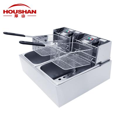 China Frying Hot Sale Commercial Chicken Double Tank Electric Deep Fryer Cooking Equipment Stainless Steel for sale