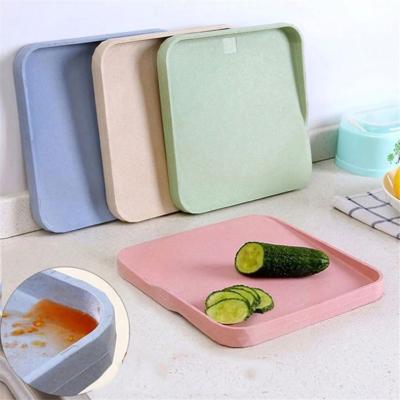 China Eco-Friendly Antibacterial Hot Products Kitchen Accessories Set Natural Non-slip Waterproof Biodegradable Colors Wheat Straw Chopping Cutting Board L0218-01 for sale