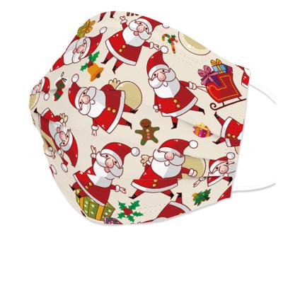 China Kids Kimsoul Santa Pattern Printing Adult Disposable Face Mask 3ply Party Mask Disposable Face Mask Box 50 for sale