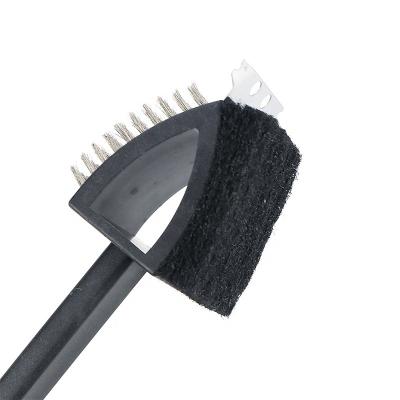 China Easily Cleaned BBQ Grill Brush Scraper Steel Wire Grill Cleaning Brushes Cooking Tool for sale