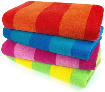 China Viable for parties, guests 6 packs, hut stripe, highly absorbent, lightweight, soft and quick drying, beach bath towel for sale