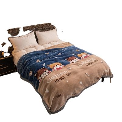 China ASIA QUEEN FULL Plush Fleece Factory EASY CARE 100% EASY CARE A&B Style Luxury LARGE Blanket Heavy Blanket Printed Raschel Bed Blanket for sale