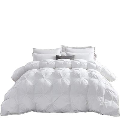 China Luxury All-Season Goose Down Comforter Comforter Insert, Exquisite Pinch Pleat Design, Premium Baffle Box, 100% Egypt Cotton, 55 Oz White for sale