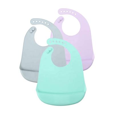 China BPA Free Durable and Adjustable Silicone Baby Bibs with Food Catcher - BPA Free, for babies, toddlers, boys and girls. for sale