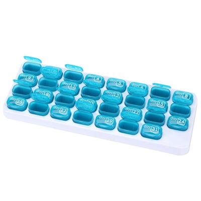 China Home Use Full Month 4 Week Storage Flip Top Medicen Pill Organizer 31 Day Portable Boxes for sale