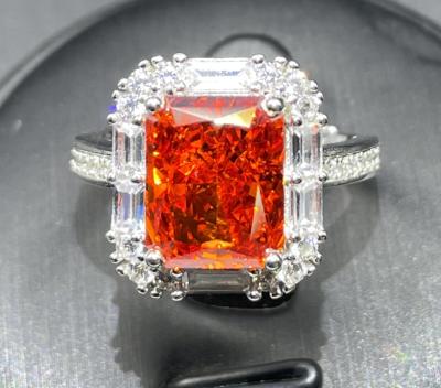 China CLASSIC Factory Traceable Pink Shiny Loose Synthetic Zircon Square Cut Price ZHF Silver Ring for sale