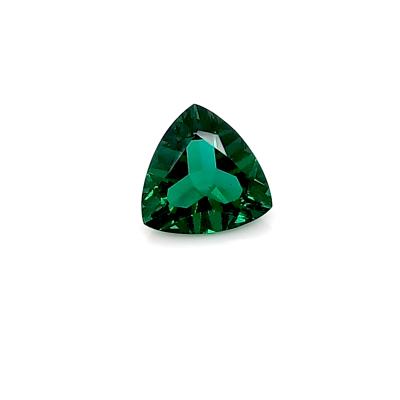 China Emerald Lab Created Emerald Zambian Emerald Trillion hydrothermal cut 8mm wholesale loose 1.45cts gemstones for sale