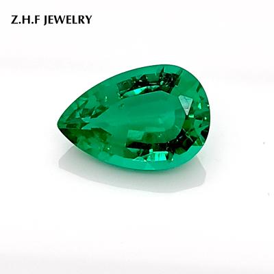 China Hydrothermal Loose Pear 14.91*10.12MM 5.56CT Emerald Lab Grown Emerald Colombian Gemstones for sale