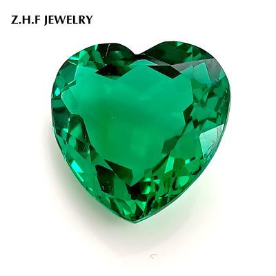 China Hydrothermal Loose Heart 17.26*17.2MM 14.47CT Emerald Lab Grown Emerald Colombian Gemstones for sale