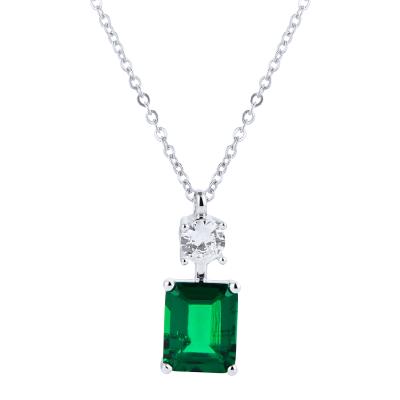 China Fashion New Product 925 Sterling Silver Pendant Emerald Jewelry Romantic Necklace Pendant for sale