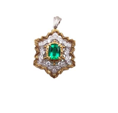 China Private Jewelry Emerald Pendant Jewelry 18K ZHF Women's Romantic 18k Gold Set Dubai Gold Plated Fashion Young for sale