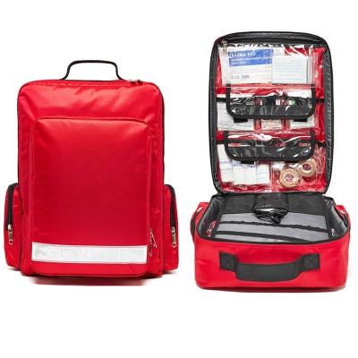 China Fashion First Aid Bag Empty Red Trauma Backpack for First Responder EMS EMT Medical Medic Emergency Treatment Equipment Supplies School for sale