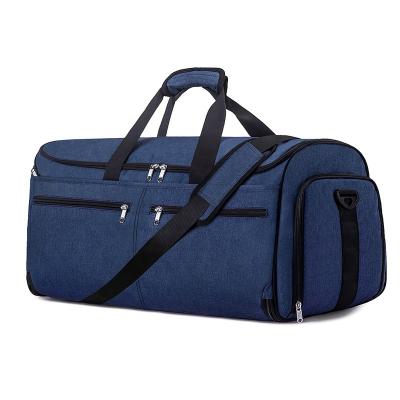 China Travel Bag Sport Bag Duffle Bag Blue Handbag Suitcase Suit Duffel Bags for Men Women Carry on Garment Bag for Travel Garment Duffle Bag with Shoe Compartment for sale