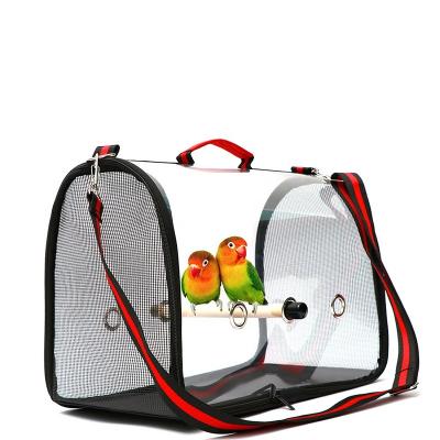 China Sustainable Luxury Transparent Breathable Bird Carrier Bag Outdoor Carry Bag Portable Travel Bag for Parrot Parakeets Cockatiels Conures Fin for sale