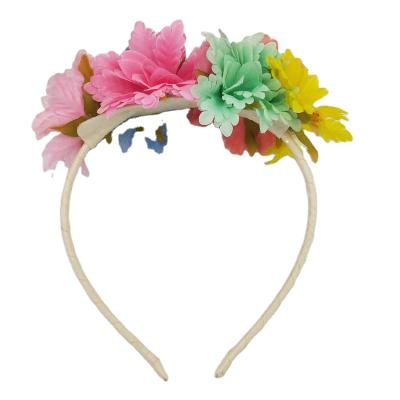 China 2021 Eco - Friendly Wearable Flower Shape Multi Color Women Girls Plastic Headbands for sale