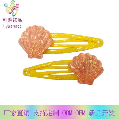 China Poly Resin Eco-Friendly Baby & Doll Animal Hairpins Mini Glitter Shell Clips Girls BB Hair Clip Hair Clip Glitter Barrette Girl Hair Accessory for sale