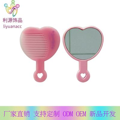 China Wholesale High Quality Eco-friendly Travel Baby Hairbrush Heart Shaped Comb with Mirror Sets for sale