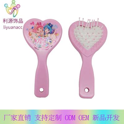 China Heart Shape Eco-Friendly Hairbrush With Spray Pump Barber Tool Anti-Static Massage Comb Mini Hairbrush Tangle Hair Brush For Kids for sale