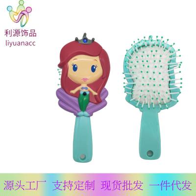 China Cute Cartoon Curly Hair Princess Eco-friendly Hair Brush Comb Detangling For Kids for sale