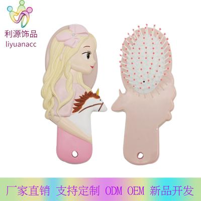 China New Design 2D Princess Children's Hairdressing Hair Painting Comb Eco-friendly Cartoon Hair Brush for sale