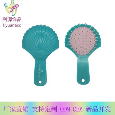 China Eco-friendly Shell Shape Mini Detangling Hair Brush Hairbrush Massage Scalp For Girls Kids for sale