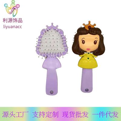 China Princess Belle Character Air Cushion Anti-Static Cartoon Design Hair Brush Scalp Massage Kids Hair Comb Girls Gift for sale