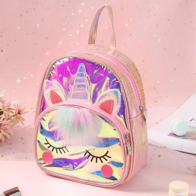 China Wholesale Kids Anti Theft Unicorn Plush Back Packs Fashion Polyester Laser Bags Student School Bags For Teens Kids for sale