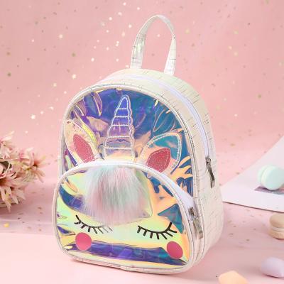 China Wholesale Anti-theft Fashion Trends Student Unicorn Backpack School Bags Unicorn Back Packs Laser Bags Children Polyester for sale