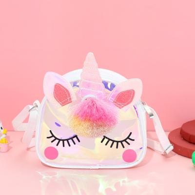 China Waterproof 2022 New Arrival Inspired Pink TPU Unicorn Kids Girls Clear Coin Clips Cross Mini Cute Student Jelly Bag - Body for sale