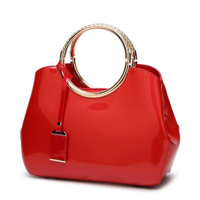 China Lady Top Quality Fashion Women Ladies Luxury Bucket Bags Tote Bags Patent Leather Shoulder Bag Purses and Handbags for Wedding for sale