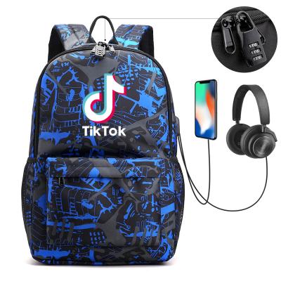 China Wholesale Fashion Anti Theft Bag Tik Tok Black Laptop Backpacks 3 Piece Set One Back Packs Teenagers Boys School Bags Back Bag for sale