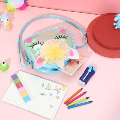 China Waterproof 2022 New Trends Inspired TPU Unicorn Student Girls Clear Coin Clip Little Kids Jelly Bag Crossbody Shoulder Bag for sale