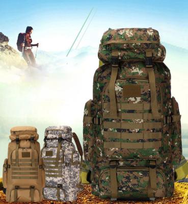 China Custom LOGO Waterproof Large Capacity Multifunctional Camouflage Rise Mountain Climbing Travel Camping Flag Bag Tactical Backpack for sale