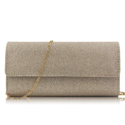 China Satin 2022 luxury gold women's clutch bag chain satin gold purse evening clutches shoulder handbags with buckle for sale