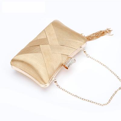 China New High Quality Satin Elegant Women Clutch Bag Luxury Satin Tassel Silk Purse Evening Clutch Bags Cross - Body Handbags For Ladies for sale