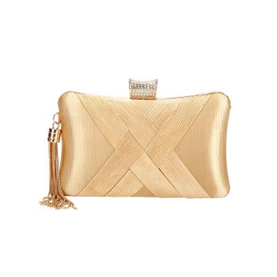 China High Quality Luxury Women's Satin Clutch Bag Tassel Gold Gold Purse Evening Clutch Bags Cross - Body Handbags for sale