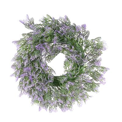 China New Pattern Plastic Lavender Purple Leaves Weave French Romanesque Plastic Door Decorative Wreath for sale