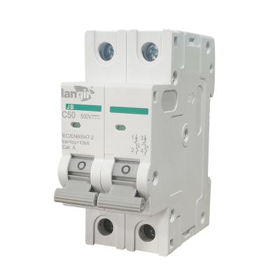 China Protect Cheap Overload 2 Pole MCB 1-63A 500V For Solar Power System And Other DC System DC Miniature Circuit Breaker for sale