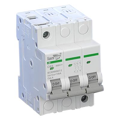 China Sale 3P DC Breaker 1-63A 750V Current Voltage Protection Circuit Breaker Miniature Circuit Breaker For DC Battery And Solar System for sale