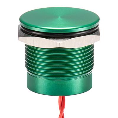 China Lowest Price Industrial Car Controls 19mm Control Latching Ring-Illuminated Button Switch 24V Anodized Aluminum Waterproof Piezo Switch 1NO IP68 for sale