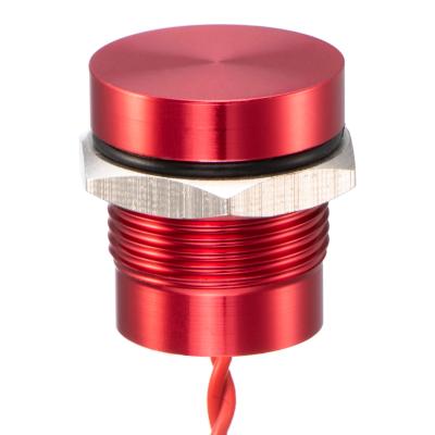 China Good Rating 16mm Knob Electronics Smart PCB Panel Switch 24V Anodized Aluminum Momentary Waterproof Piezo Switch 1NO IP68 for sale