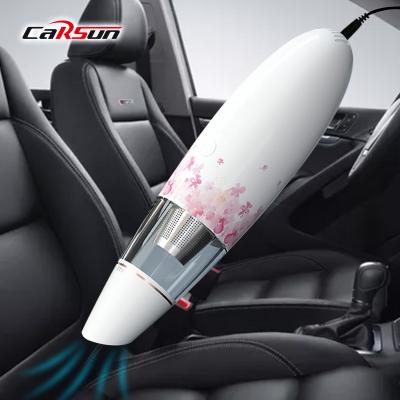 China ABS Plastic Portable Mini Car Vacuum Cleaner Wired 50W High Power Suction Car Auto Wet Dry Motor + Strong Vacuum Cleaner for sale