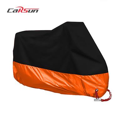 China Orange Water Resistant Motorcycle Cover Outdoor Waterproof Cover For Bicycle, Scooter Shelter With Keyhole Motorcycle Cover for sale