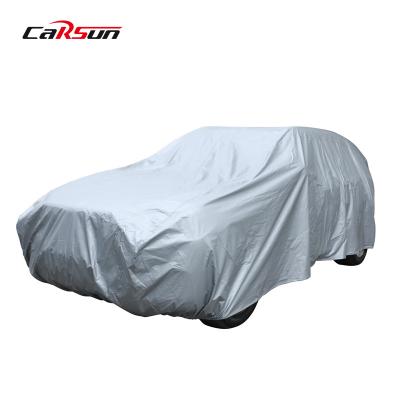 China Custom Silver Padded Protective Needle Punched Cotton Car Cover Waterproof 120g Plus Dust Rain Snow Car Cover Hail Sun Proof PEVA for sale