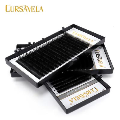 China Cursavela Ellipse Lashes Extensions Flexible Natural Flat Black False Ellipse Flat False Tips Individual Shaped Eyelash Extension 30 Case/Lot for sale