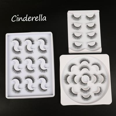 China Soft Natural Flexible Lash Multiple Pairs Reusable Cursavela 5D Mink Eyelash False Look False Eyelashes Wispies Faux Cross Fluffy |Cinderella for sale