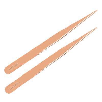 China Custom Dolphin Tweezers Logo Volume Extension Pink Eyelash Tweezer Set for sale