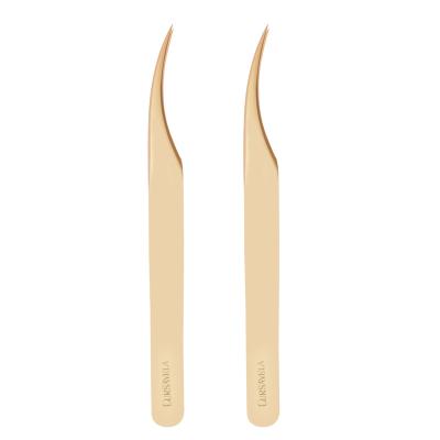 China Dolphin Tweezers Tweezers For Individual Wholesale Russian Private Label Volume Extension Led Champagne Gold Wicks Eyelash Tweezers for sale