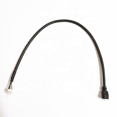 China Right Angle 5 Cores USB 2.0 Mini Male To JST/PH2.0 5 Pin Connector 2725 Cable Assembly 28AWG*5C+AB for sale