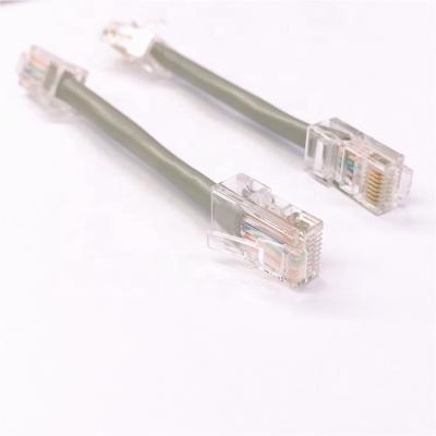 China Phone Cord Cat5e Shielded Male 8P8C Crystal Head RJ45 Connector Double Plug Shield Cable for sale